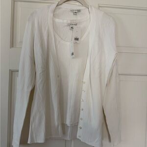 New!!!   Banana Republic White Cardigan Sweater and Tank - Size Small